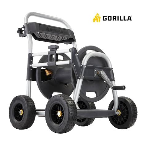 Gorilla 250 ft. aluminum heavy-duty hose reel cart - Customer Reviews for Gorilla 250 ft. Aluminum Heavy-Duty Hose Reel Cart Internet # 322785648 Model # GRC-250G Store SKU # 1008574955 250 ft. Aluminum Heavy-Duty Hose Reel Cart by Gorilla (0) Virtually indestructible - built with high-strength materials No Leaks - forged brass connections and teflon-backed seals